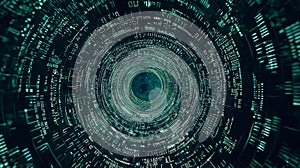 Binary Matrix Flow Through a Digital Portal. Generative AI