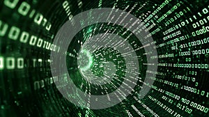 Binary Matrix Flow Through a Digital Portal. Generative AI