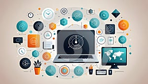 Futuristic Digital Network and Data Connectivity Concept photo
