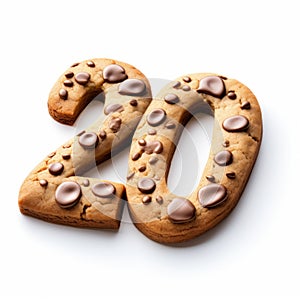 Visually Playful Cookies With Number 20 In The Style Of John Wilhelm photo