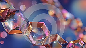 Interconnected Transparent Hexagonal Prisms with Reflective Surfaces