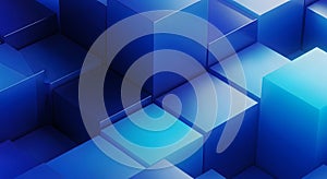 Abstract Blue Cube Grid Background