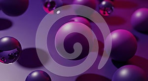 Abstract Purple Spheres Floating in Gradient Background