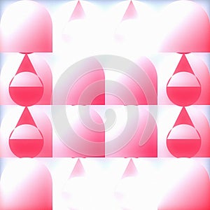Abstract Geometric Pattern in Pink and White
