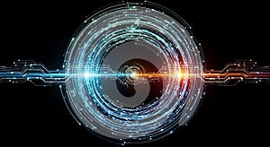 Abstract Digital Data Flow - Technology Background