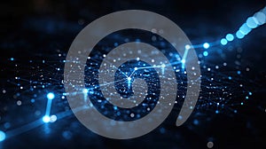 Abstract Digital Network with Glowing Nodes