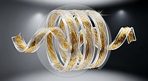 Abstract Golden Coil with Clear Encasement