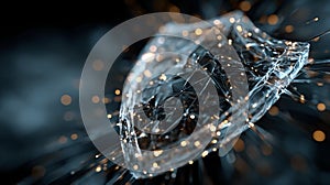 Abstract Network Connection with Glowing Nodes