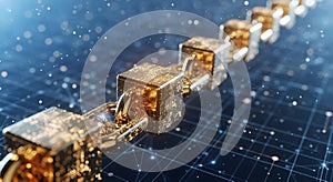 Futuristic Blockchain Technology and Digital Data Security Concept