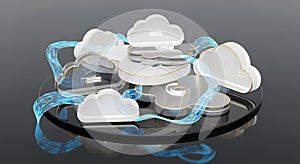 Cloud Computing Concept with 3D Rendered Elements