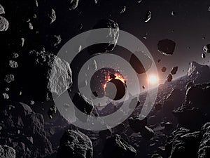 Asteroid Field Collision: A Dramatic Space Rock Impact