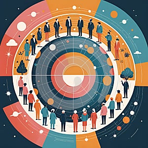 Futuristic Human Connection and Society Concept