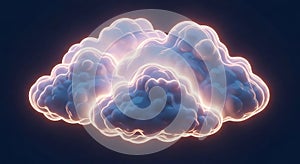 Glowing Cloud Formation on Dark Background