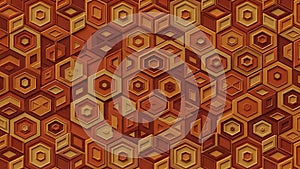 Geometric Hexagonal Pattern in Warm Earth Tones