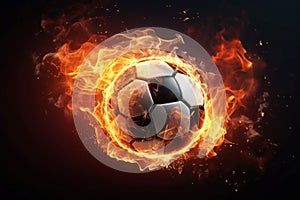 Visually-stunning Soccer ball fire mockup. Generate Ai