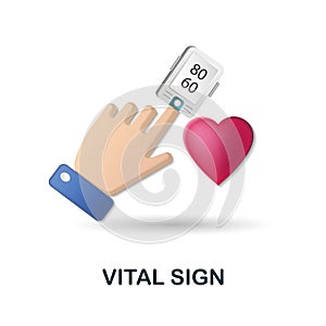 Vital Sign icon. 3d illustration from health check collection. Creative Vital Sign 3d icon for web design, templates
