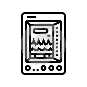 vital signs monitor ambulance line icon vector illustration