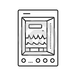 vital signs monitor ambulance line icon vector illustration