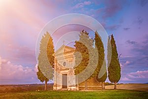 Vitaleta chapel in Tuscany