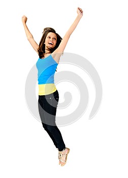 Vitality jump of young girl