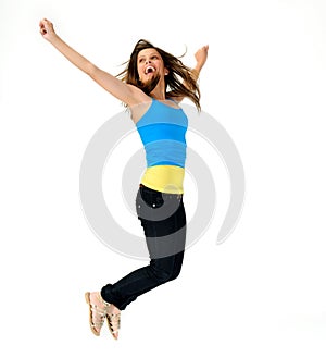 Vitality jump of young girl