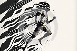 Vitality motivation athlete woman sprinting fast