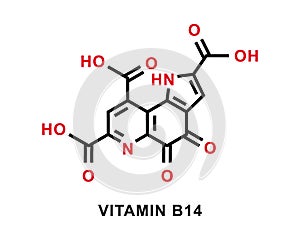 Vitamin B14 chemical formula. Vitamin B14 chemical molecular structure. Vector illustration