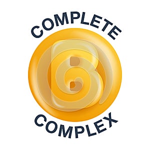 Vitamin B complex icon - nutrition supplement