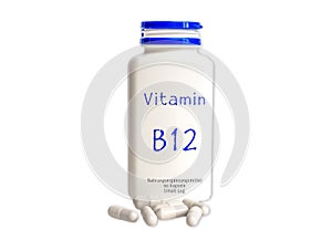 Vitamin B12-Dosis white background image photo