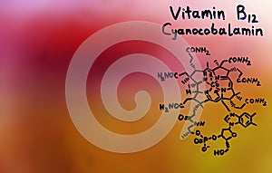 Vitamin B12, formula, vitamins photo