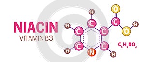 Vitamin B3 Niacin Molecule Illustration photo