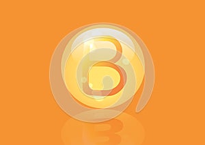 Vitamin B12 shining pill capcule icon . photo