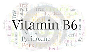 Vitamin B6 word cloud.