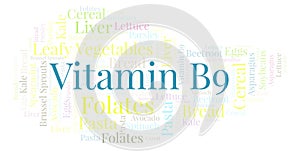 Vitamin B9 word cloud.