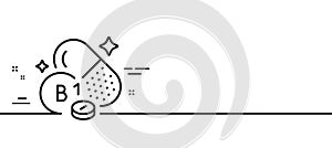 Vitamin B1 line icon. Thiamine food micronutrient sign. Vector