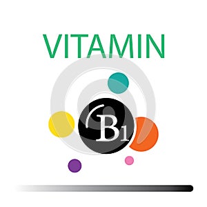 Vitamin B1. Medicine health symbol of thiamin. Natural chemical b1 vitamin