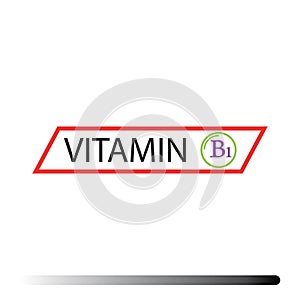 Vitamin B1. Medicine health symbol of thiamin. Natural chemical b1 vitamin