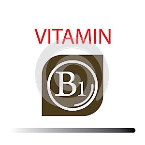 Vitamin B1. Medicine health symbol of thiamin. Natural chemical b1 vitamin