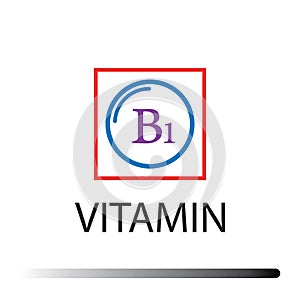 Vitamin B1. Medicine health symbol of thiamin. Natural chemical b1 vitamin