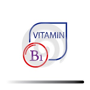 Vitamin B1. Medicine health symbol of thiamin. Natural chemical b1 vitamin