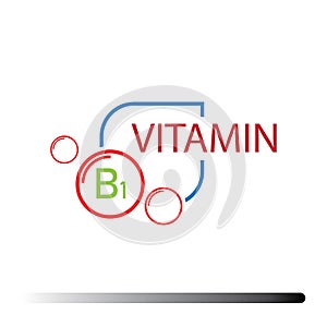 Vitamin B1. Medicine health symbol of thiamin. Natural chemical b1 vitamin