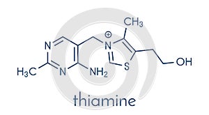 Vitamin B1 thiamine molecule. Skeletal formula.