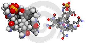 Vitamin B12 (cyanocobalamin) molecule