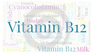 Vitamin B12 horizontal word cloud.