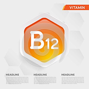 Vitamin B12 icon Drop collection set, cholecalciferol. golden drop Vitamin complex drop. Medical for heath Vector illustration