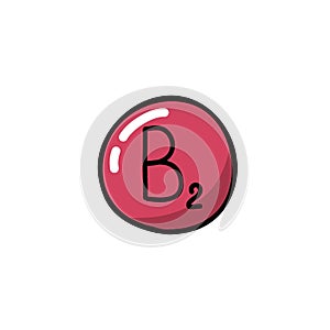 Vitamin b2 doodle icon