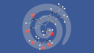 Vitamin B2 Riboflavin 3D molecule structure illustration