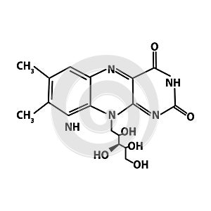 Vitamin B2. riboflavin Molecular chemical formula. Infographics. Vector illustration on isolated background.