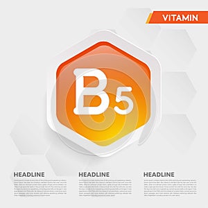 Vitamin B5 icon Drop collection set, cholecalciferol. golden drop Vitamin complex drop. Medical for heath Vector illustration
