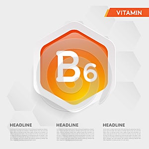 Vitamin B6 icon Drop collection set, cholecalciferol. golden drop Vitamin complex drop. Medical for heath Vector illustration